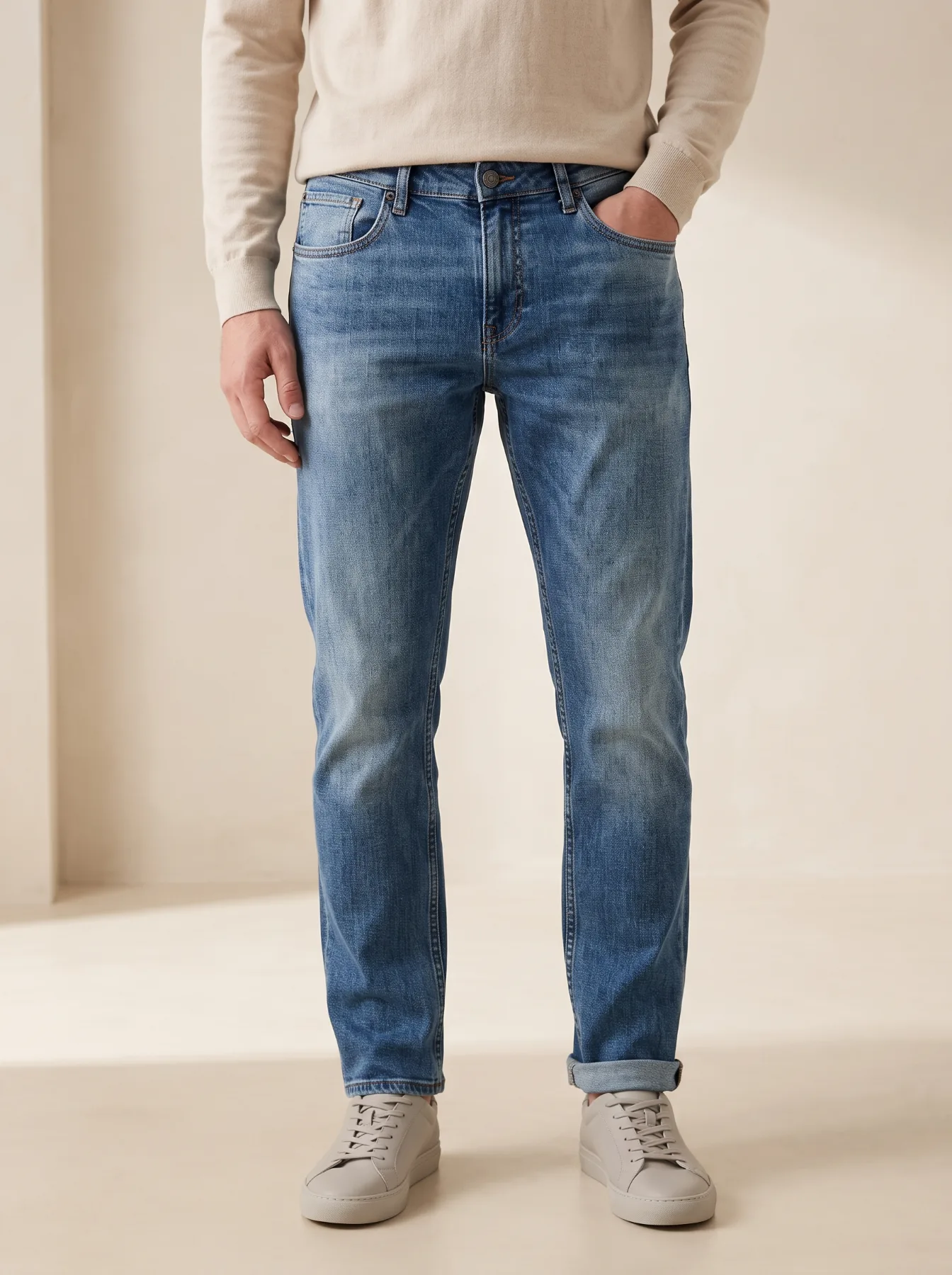 Regular Slim E-1012 Exit farmerica nebo plava acide-wash — Regular Slim fit