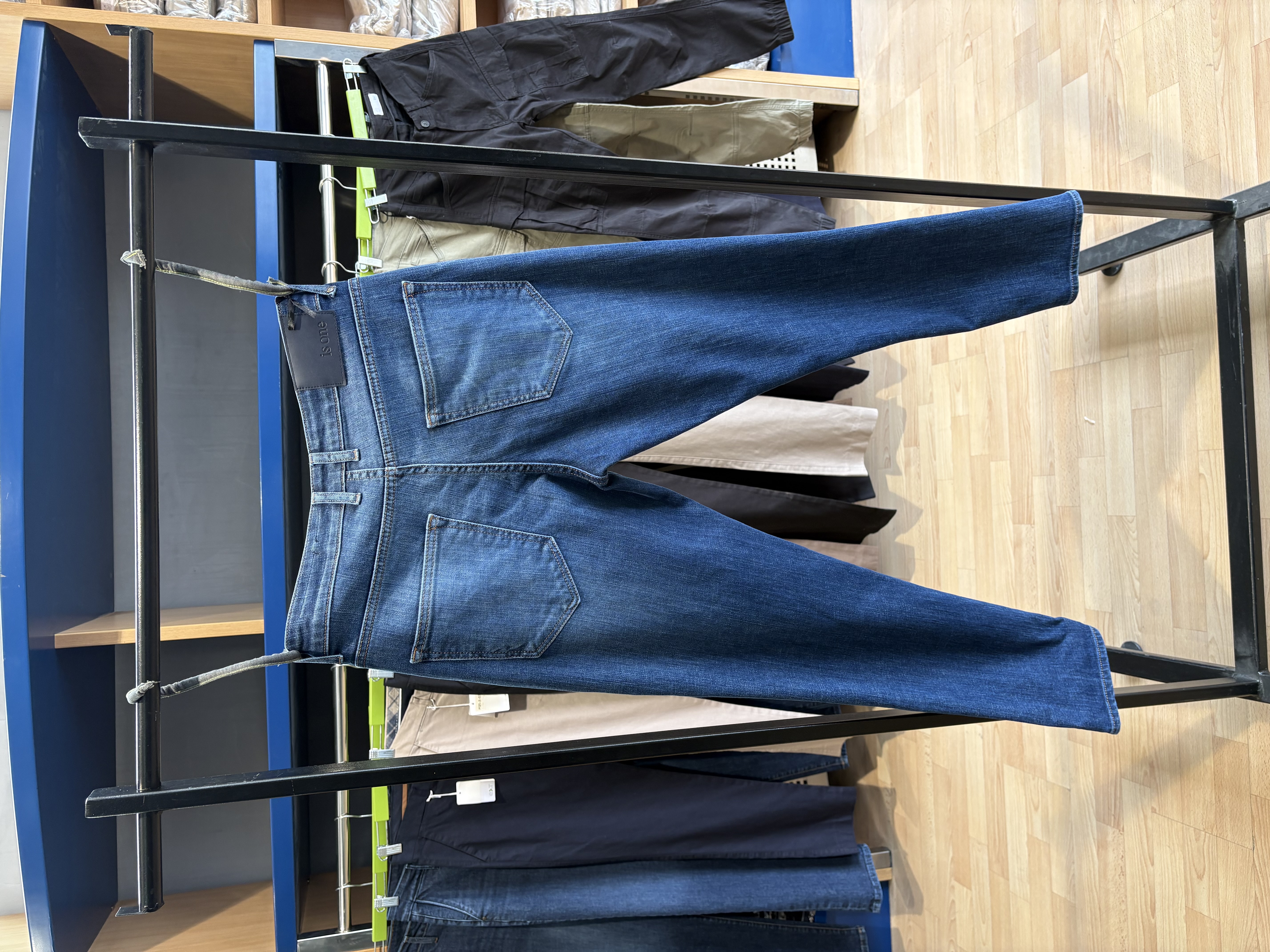 Cropped Exit farmerica E-5011 98%cot — Cropped fit, Plava sa ispranim efektom — slika 2